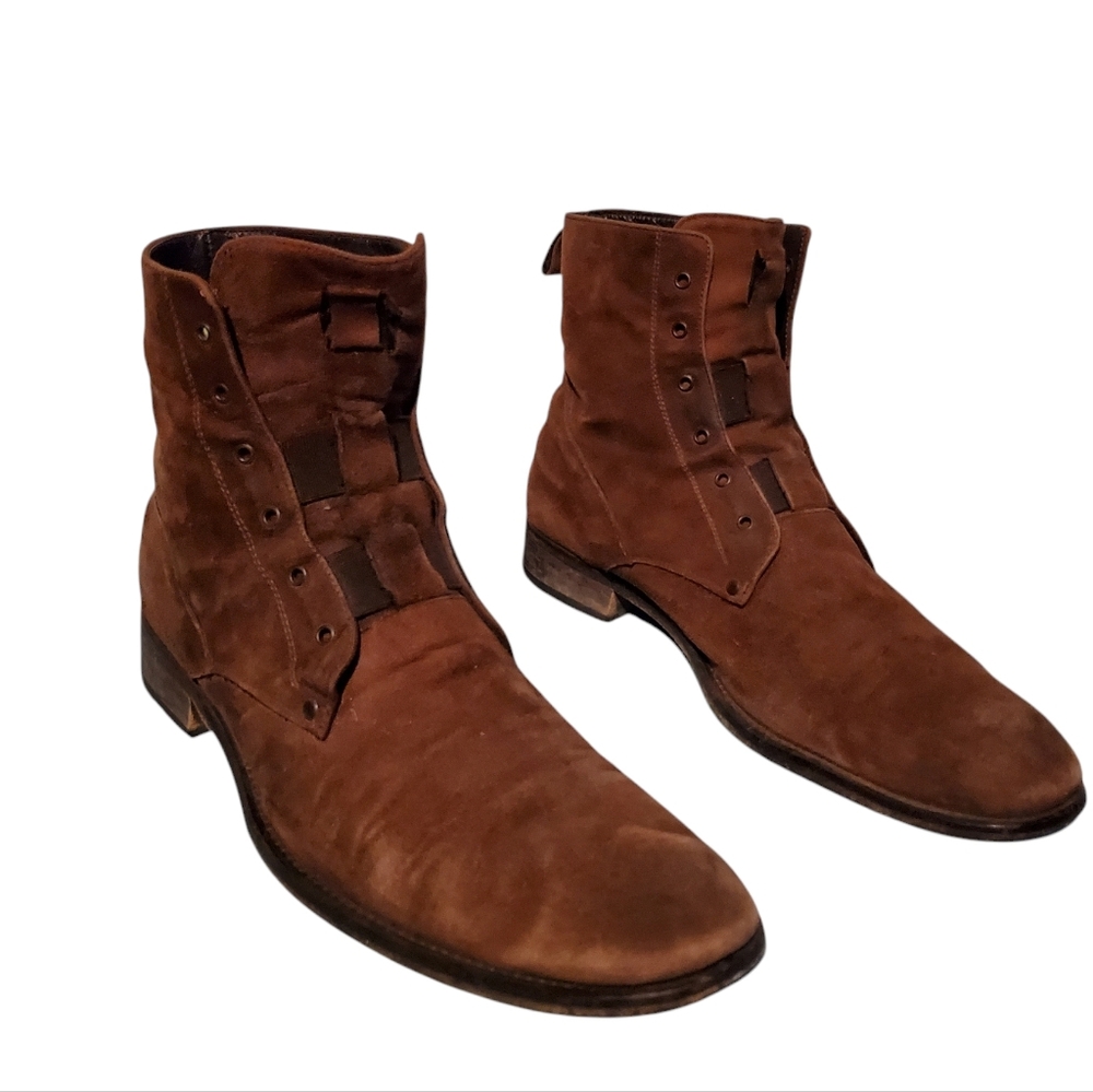 To Boot New York Adam Derrick Brown Suede Ankle Boots Men's 10.5, Made In Italy